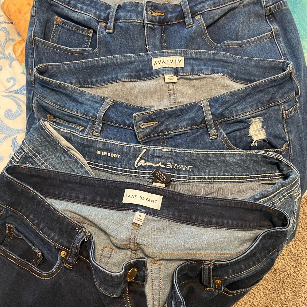 Lane Bryant Jeans bundle of jeans 4pairs Size 16/